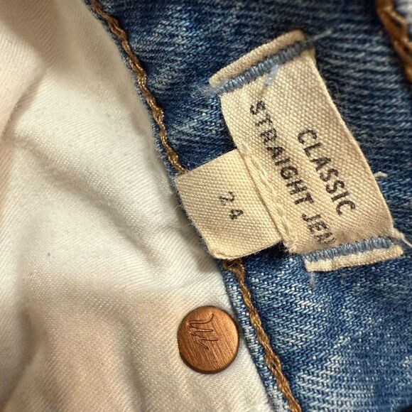 Madewell Classic Straight Cut Off Shorts Denim Jeans Light Wash 24” - Picture 4 of 8